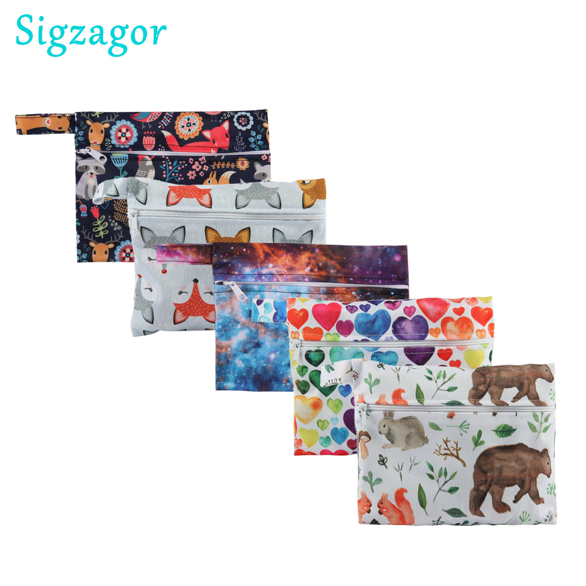 Cloth Pad Reusable - [Sigzagor] 1 小型ミニウェットバッグ再利用可能ママ布生理用月経マタニティパッドタンポンカップよだれかけ