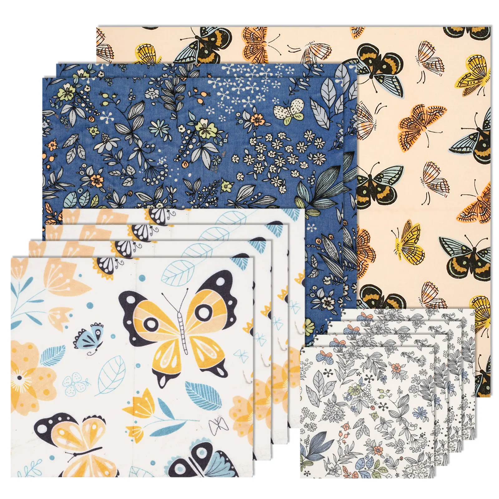 Beeswax Wrap Reusable - 11 個の蜜蝋食品ラップセット再利用可能な環境に優しいオーガニックコットンパンサンドイッチチーズフルーツラップ食品ボウルカバー