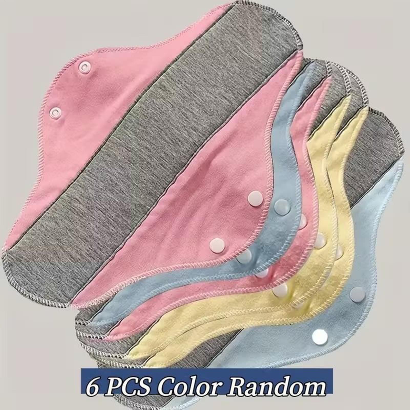 Cloth Pad Reusable - 6枚入り 洗える布ナプキン 再利用可能 生理用ナプキン おしゃれなプリント 女性用