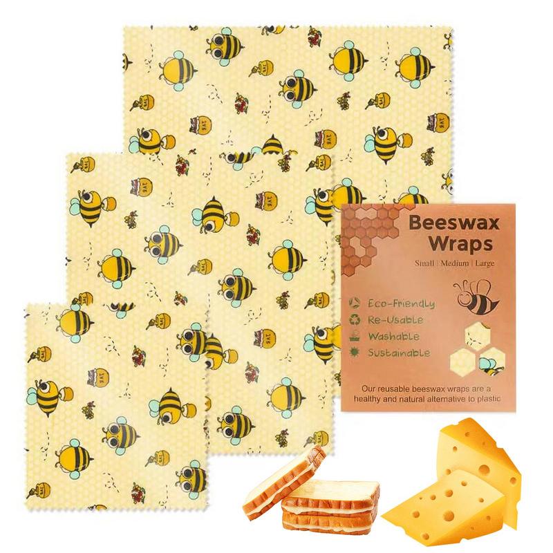 キッチンフードパッケージ用BesWaxラップ、再利用可能、新 - Beeswax Wrap Reusable のレビューと価格