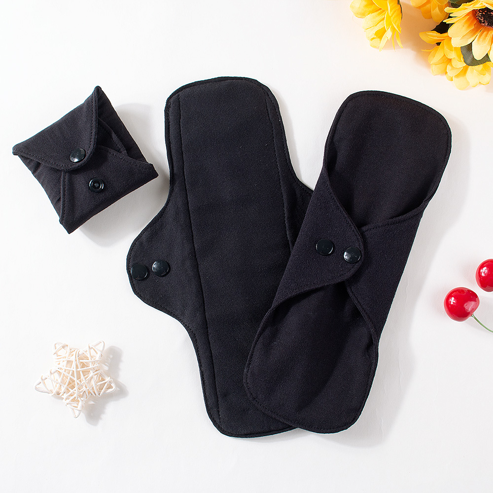 1pc Balck 純粋な綿生理用パッド女性再利用可能な布月 - Cloth Pad Reusable のレビューと価格