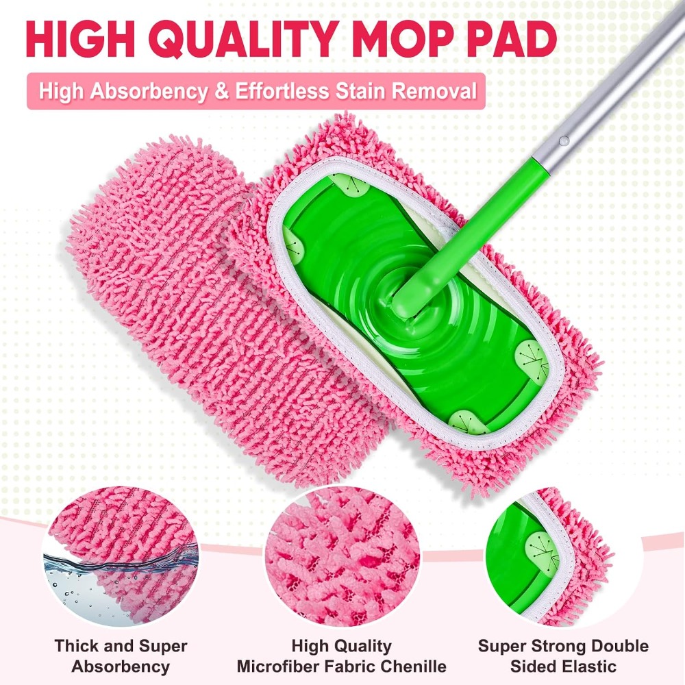 6枚組 再利用可能なシェニールモップパッド フラットモップ用 - Cloth Pad Reusable のレビューと価格
